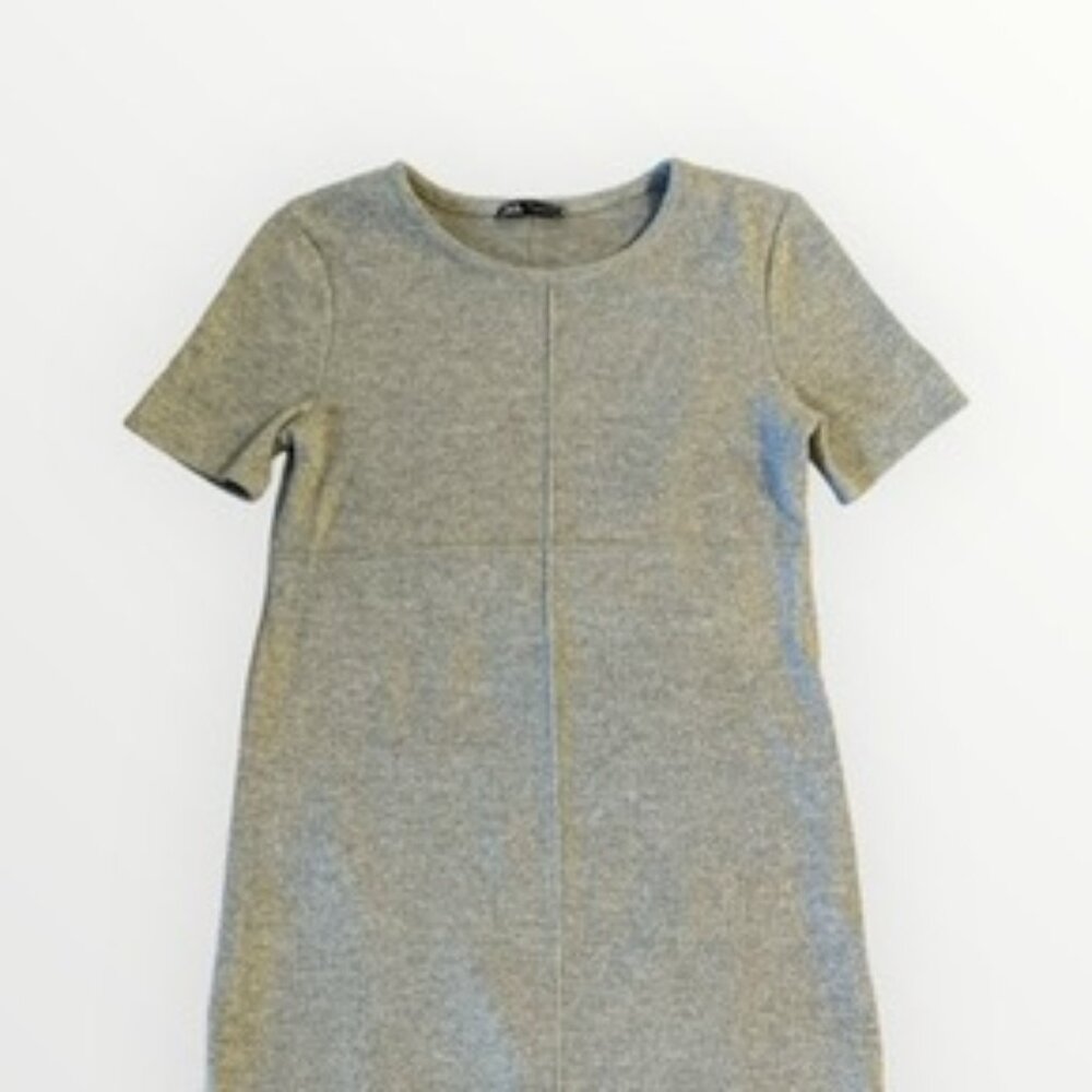 Zara grey knit shift dress (mini)